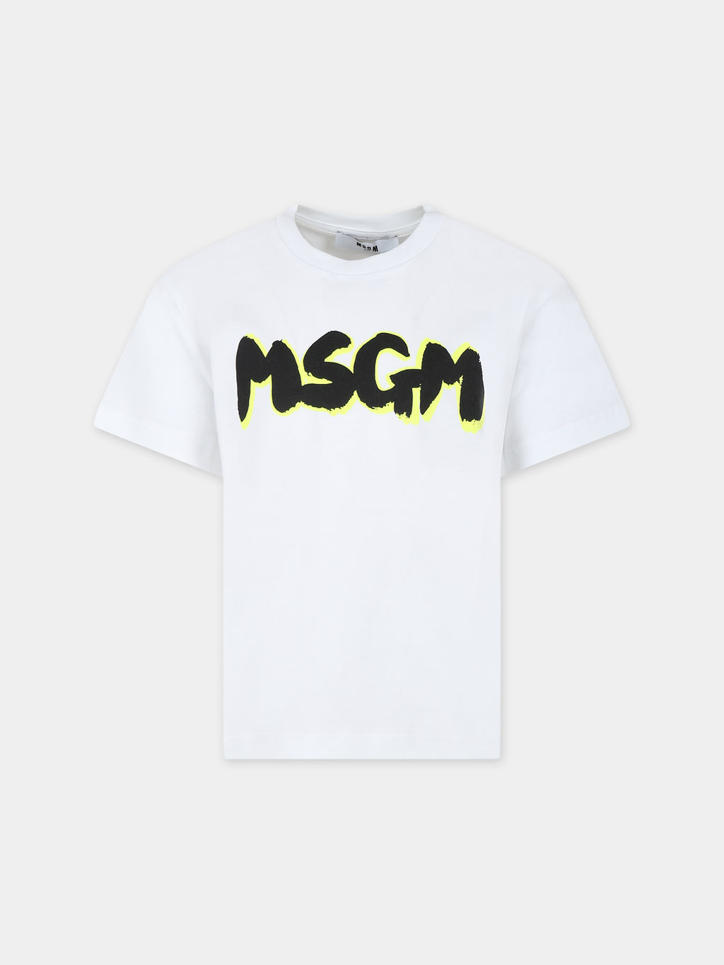 White t-shirt for boy with logo